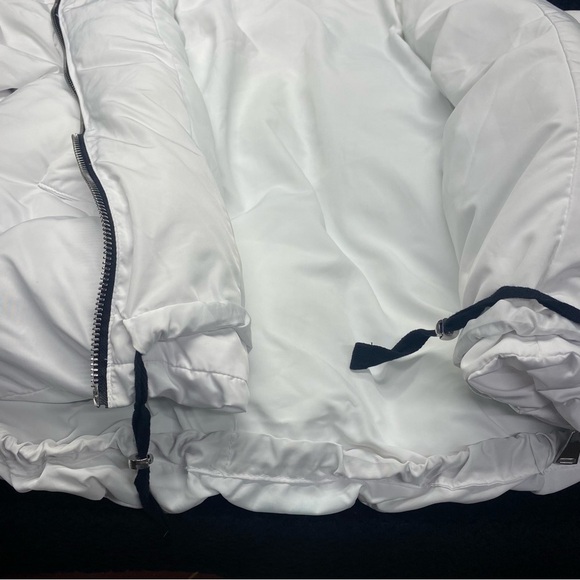 Free People White Hooded Puffer Jacket Women’s S Drawstring Bottom Pockets - Picture 6 of 15